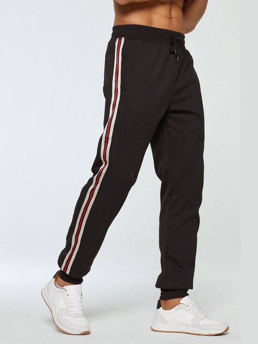 Bardolphe® | Pantalon de jogging à rayures latérales doublé en peluche