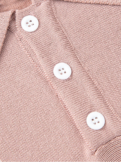 Démocrite® | Polo pull rayé à manches courtes