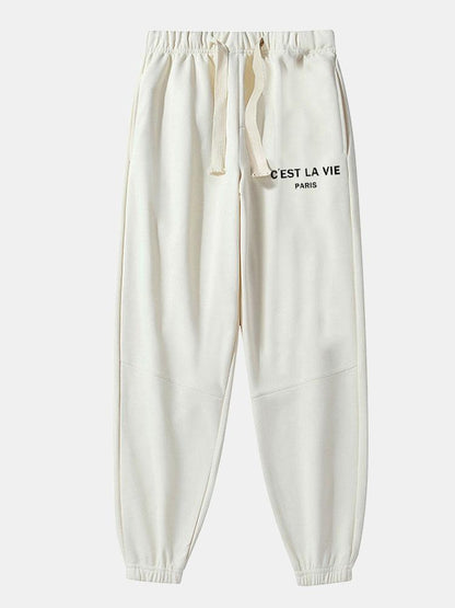 Bampfylde® | Pantalon de jogging en coton mélangé imprimé Paris