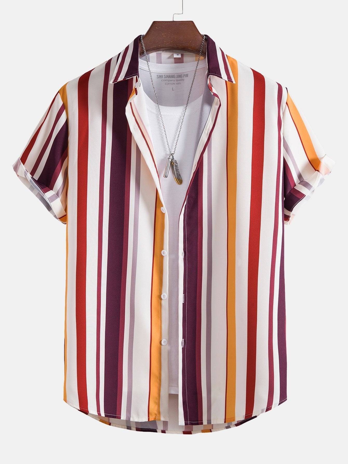 Asher® | Chemise boutonnée à rayures colorées