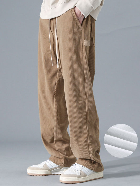 Aykut® | Pantalon en velours côtelé à jambe droite doublé en polaire