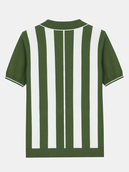 Damian® | Polo pull zippé rayé