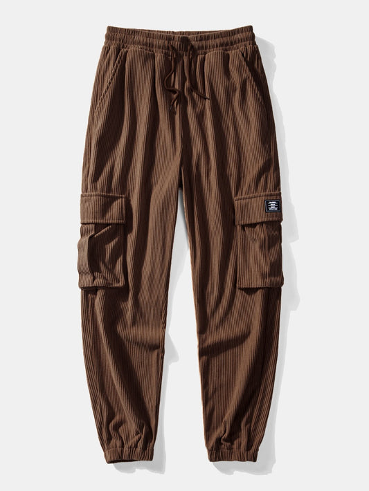 Aurore® | Pantalon de jogging cargo en velours côtelé avec cordon de serrage
