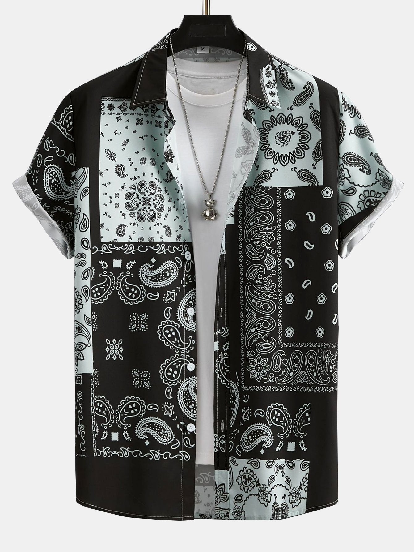 Astério® | Chemise à imprimé patchwork Paisley, motif aléatoire