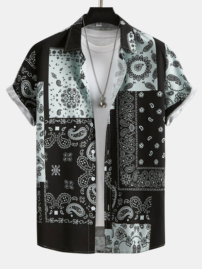 Astério® | Chemise à imprimé patchwork Paisley, motif aléatoire