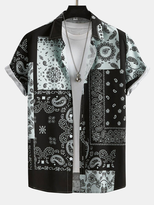 Astério® | Chemise à imprimé patchwork Paisley, motif aléatoire