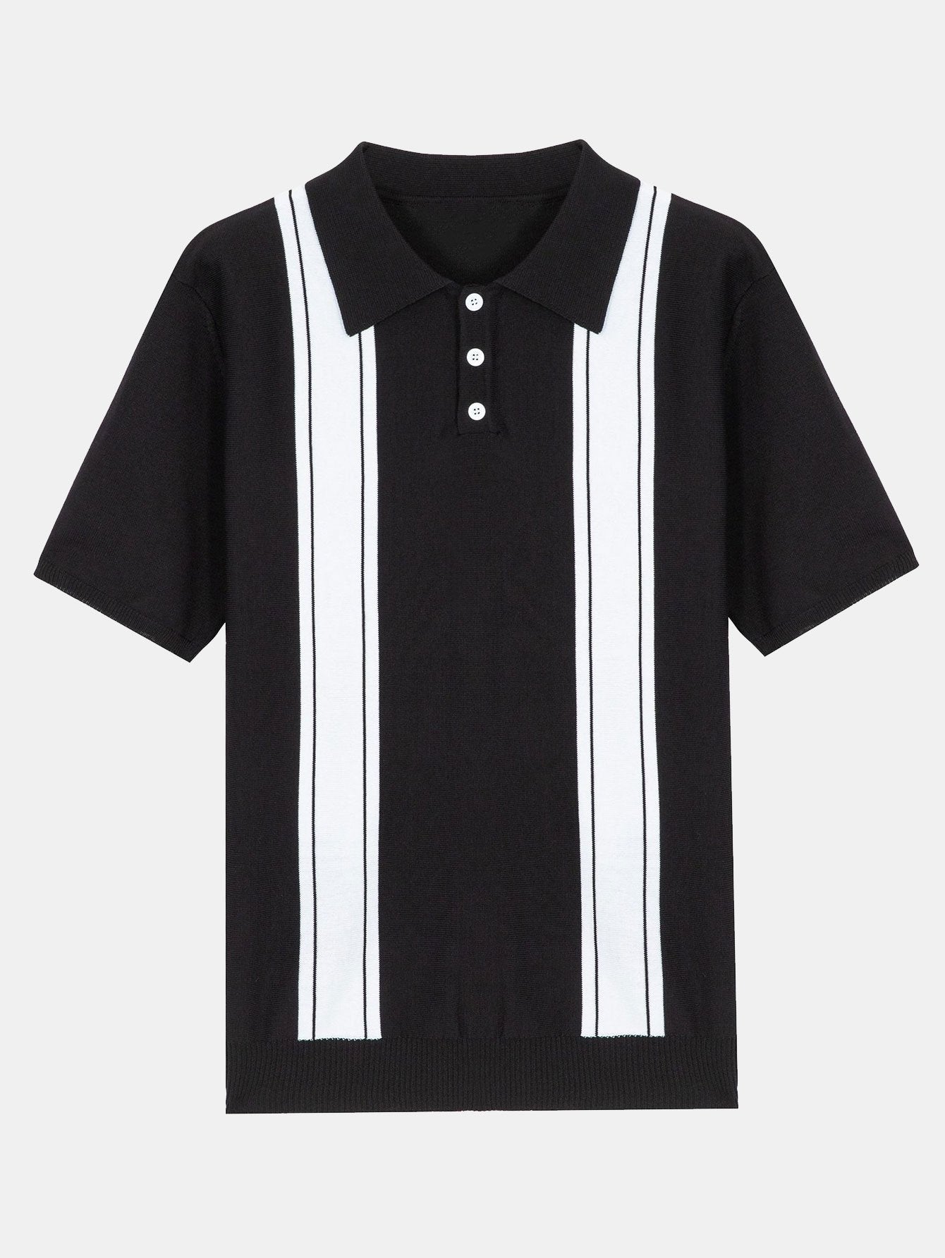 Démocrite® | Polo pull rayé à manches courtes