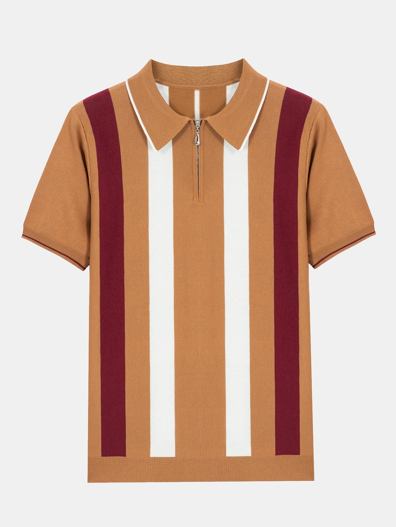 Damian® | Polo pull zippé rayé