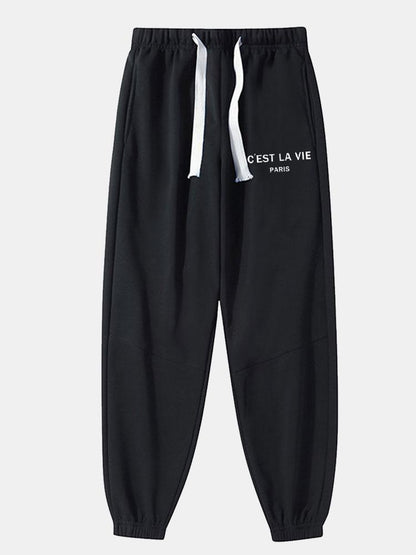 Bampfylde® | Pantalon de jogging en coton mélangé imprimé Paris