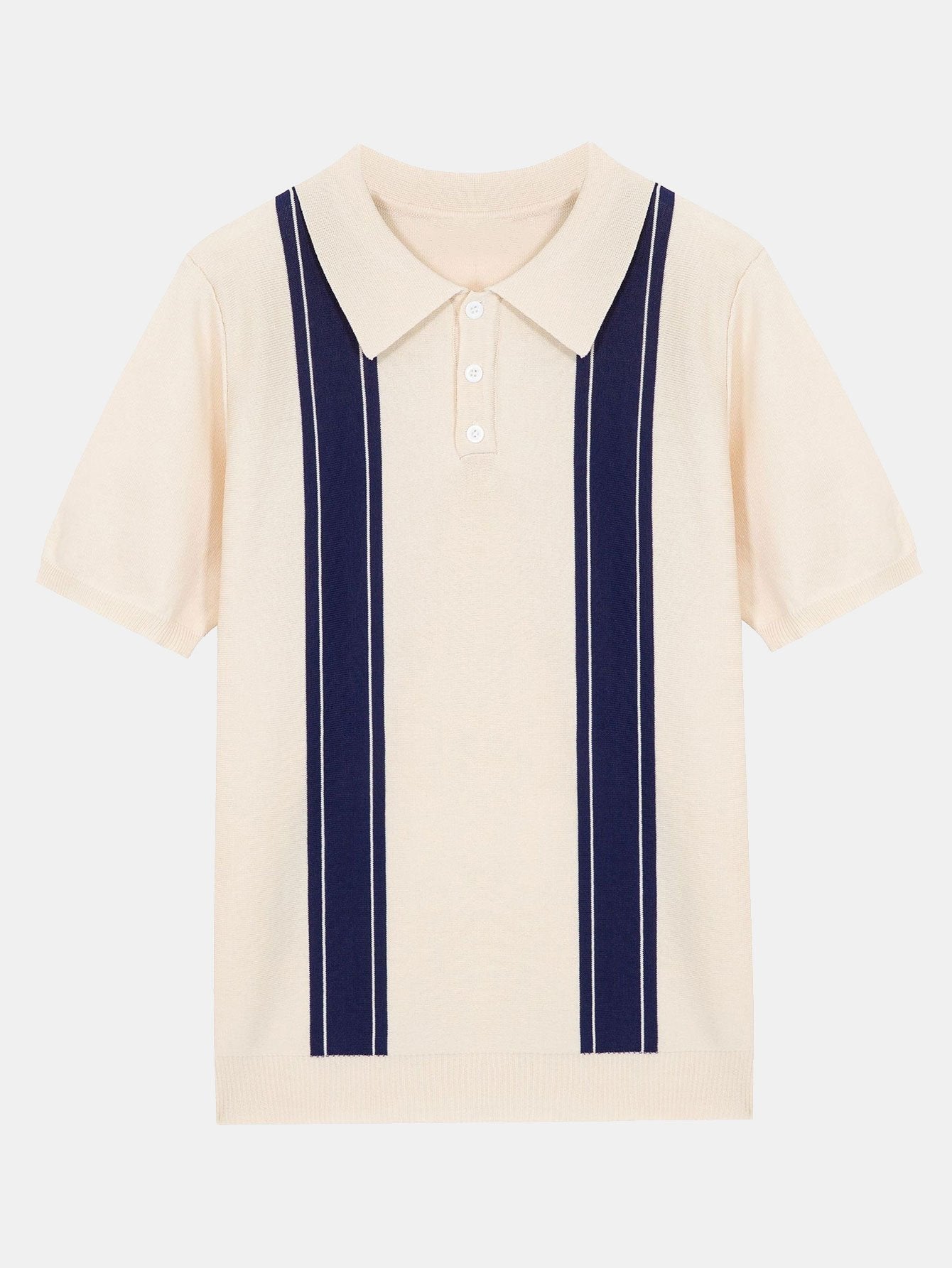 Démocrite® | Polo pull rayé à manches courtes