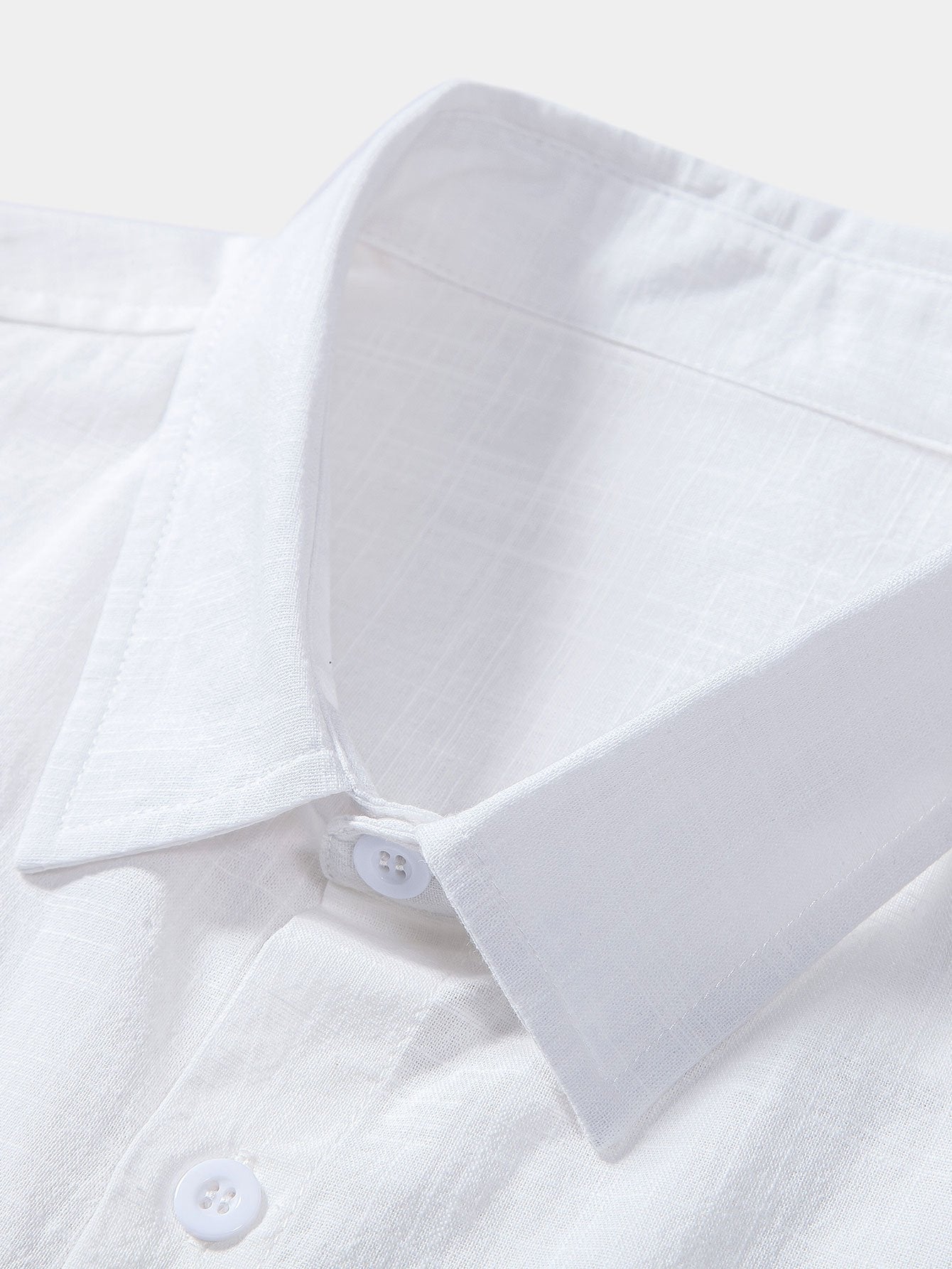 Aslan® | Chemise boutonnée en coton aspect lin imprimé coeur smiley
