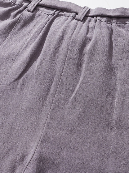 Barde® | Pantalon sarouel en lin et coton mélangés coupe décontractée avec ceinture amovible