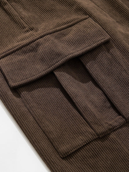 Banville® | Pantalon cargo en velours côtelé coupe ample