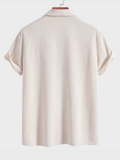 Atli® | Chemise cubaine en velours côtelé à manches courtes