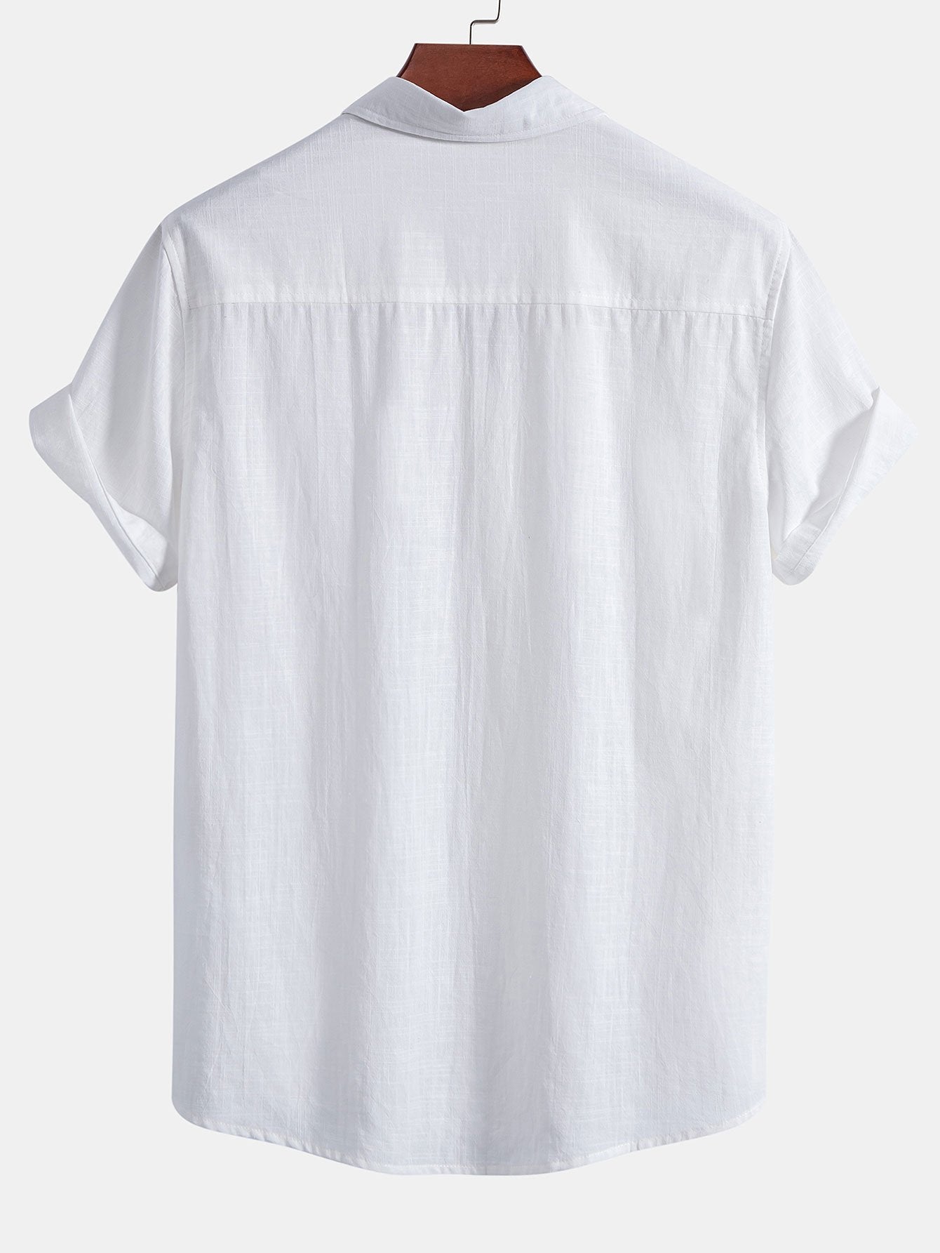 Aslan® | Chemise boutonnée en coton aspect lin imprimé coeur smiley