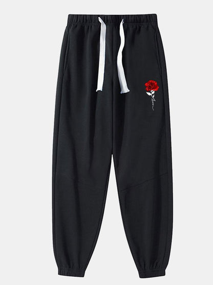 Baltsar® | Pantalon de jogging en coton mélangé à imprimé roses
