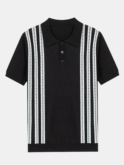 Cuno® | Polo pull rayé à manches courtes