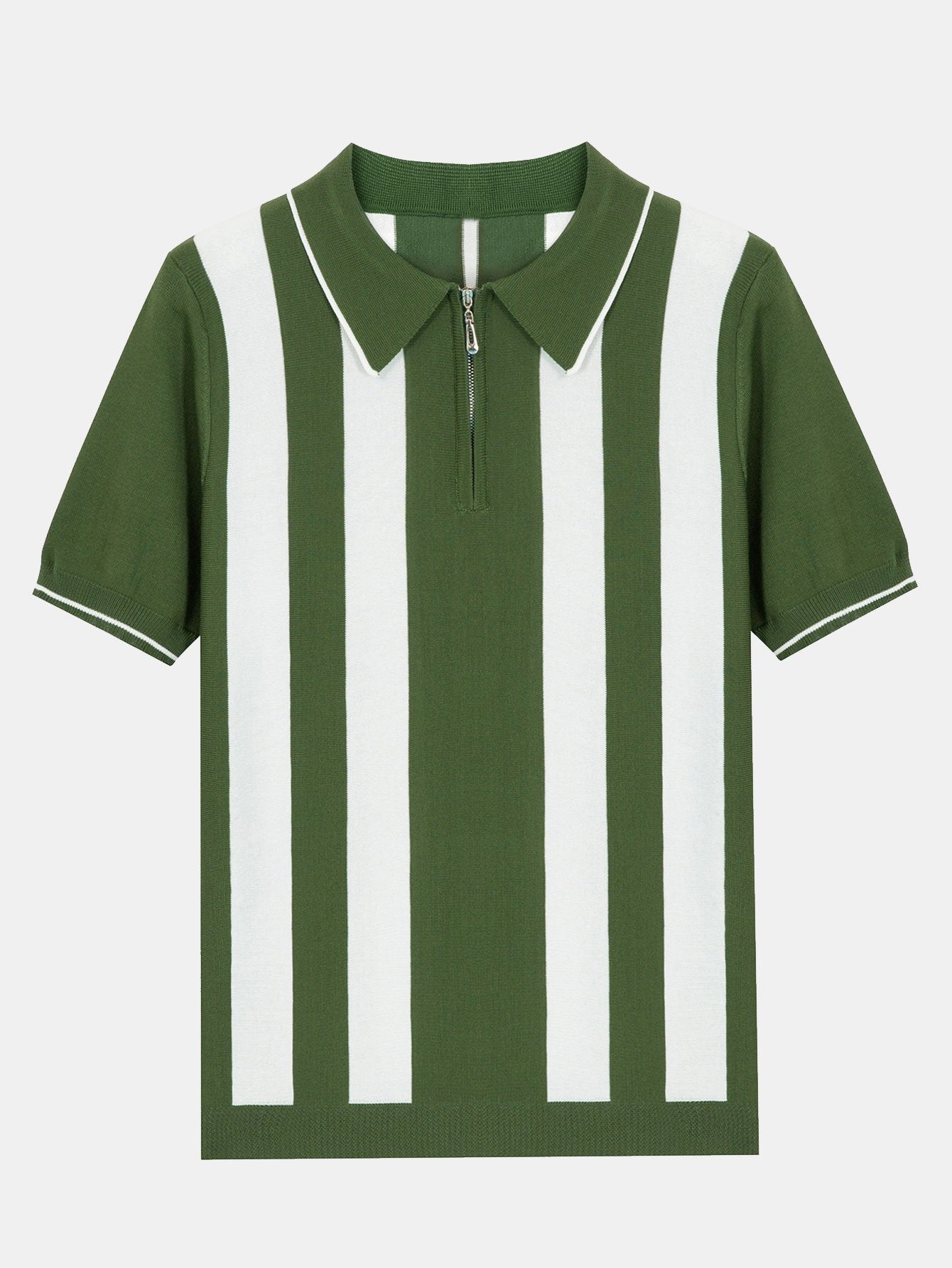 Damian® | Polo pull zippé rayé