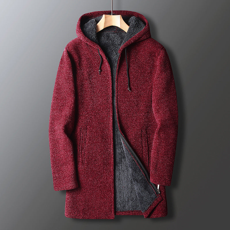 Erasmus® | Manteau classique pour hommes avec capuche en polaire
