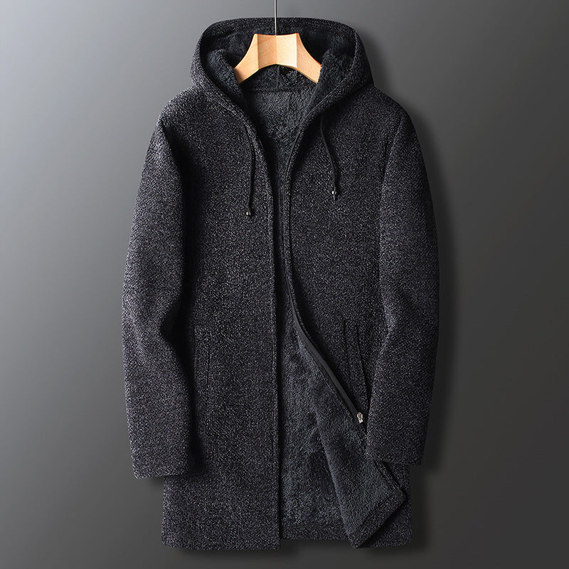 Erasmus® | Manteau classique pour hommes avec capuche en polaire