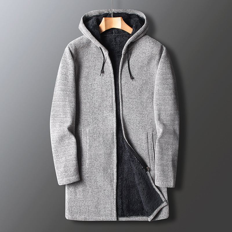 Erasmus® | Manteau classique pour hommes avec capuche en polaire