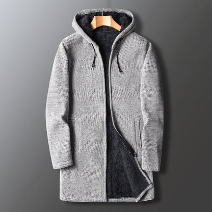 Erasmus® | Manteau classique pour hommes avec capuche en polaire