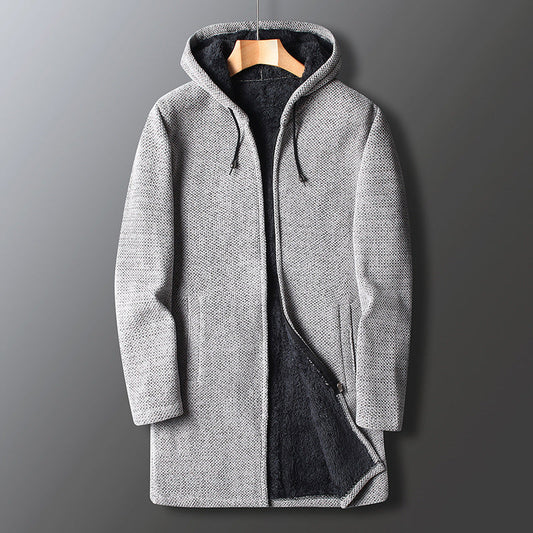 Erasmus® | Manteau classique pour hommes avec capuche en polaire