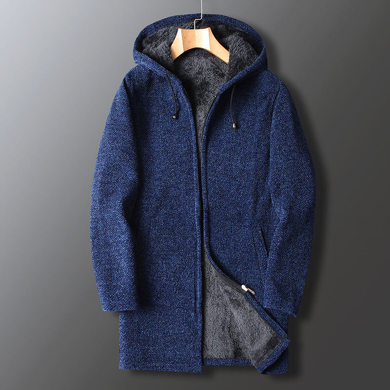 Erasmus® | Manteau classique pour hommes avec capuche en polaire