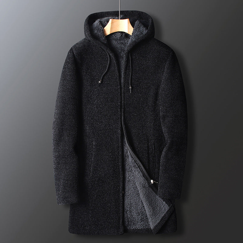 Erasmus® | Manteau classique pour hommes avec capuche en polaire