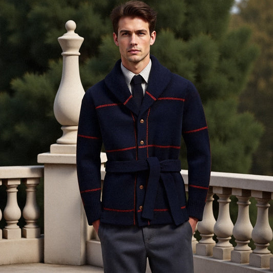 Ivo® | Manteau pull tricoté de luxe avec ceinture