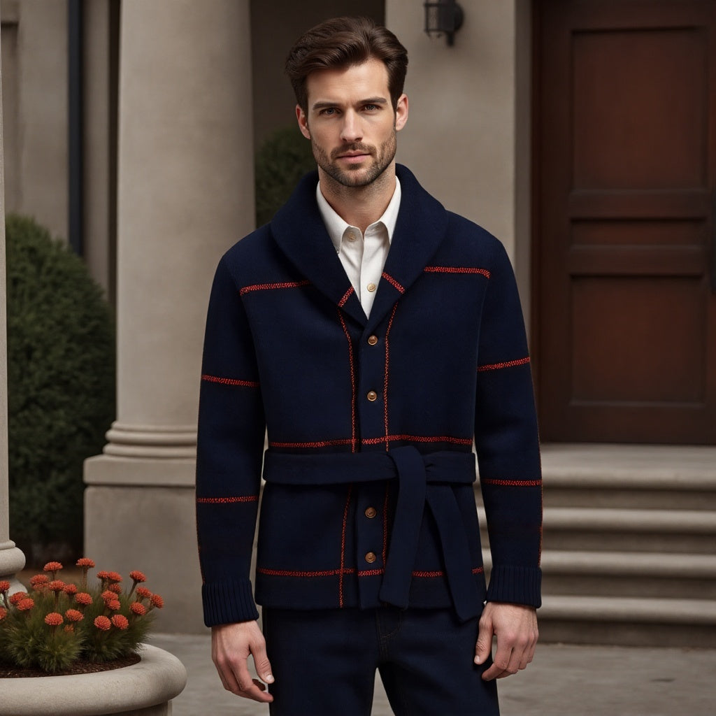 Ivo® | Manteau pull tricoté de luxe avec ceinture
