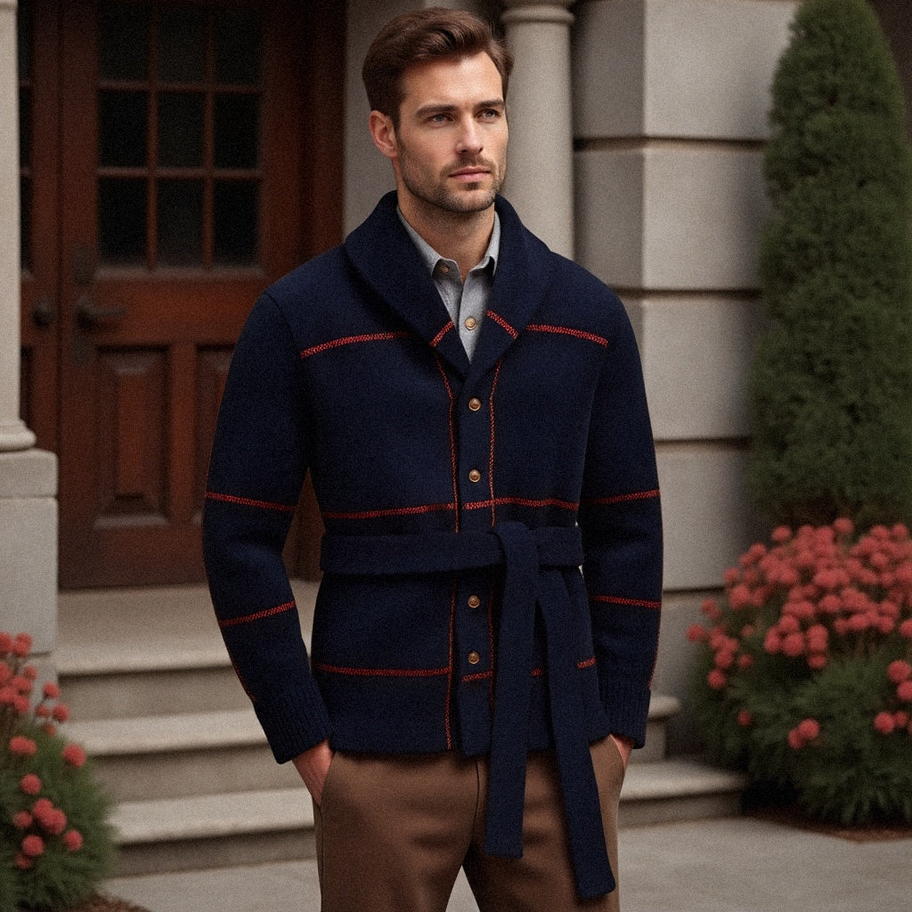 Ivo® | Manteau pull tricoté de luxe avec ceinture